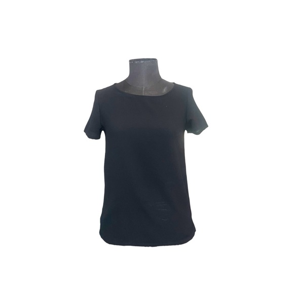 Elan Tops - 🖤 𝐄́𝐋𝐀𝐍 Black Short Sleeve Blouse | Classic Minimal Top 🖤